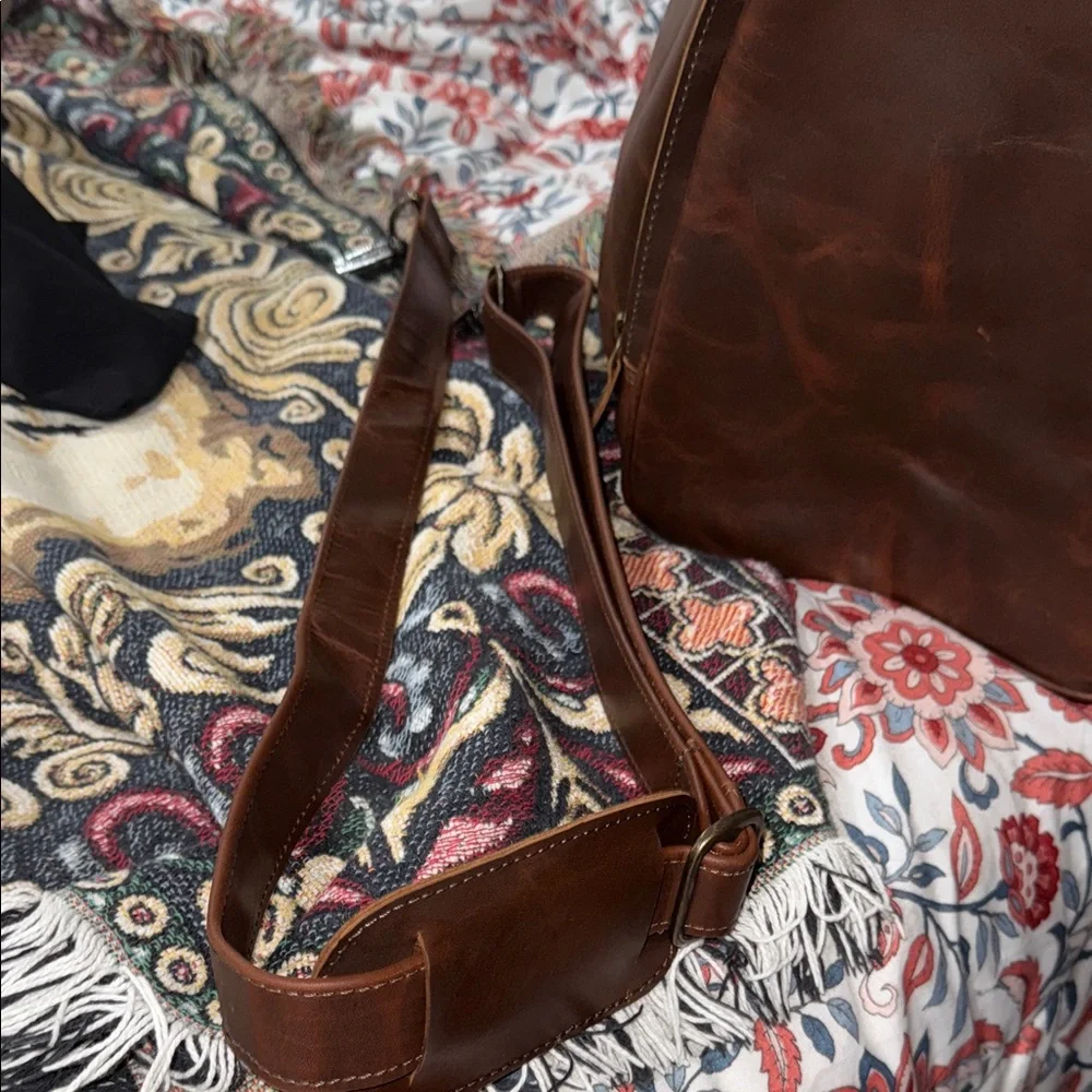 MAHI Leather Weekender Duffle Bag – Brown – NWT